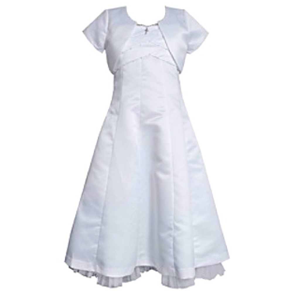 Girls Bonnie Jean White Dress